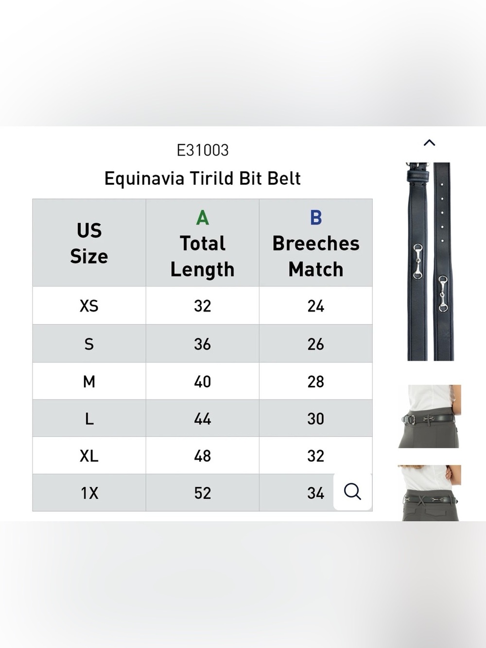 Equinavia Tirild Bit Belt Black/Grey Small New - Picture 6 of 6
